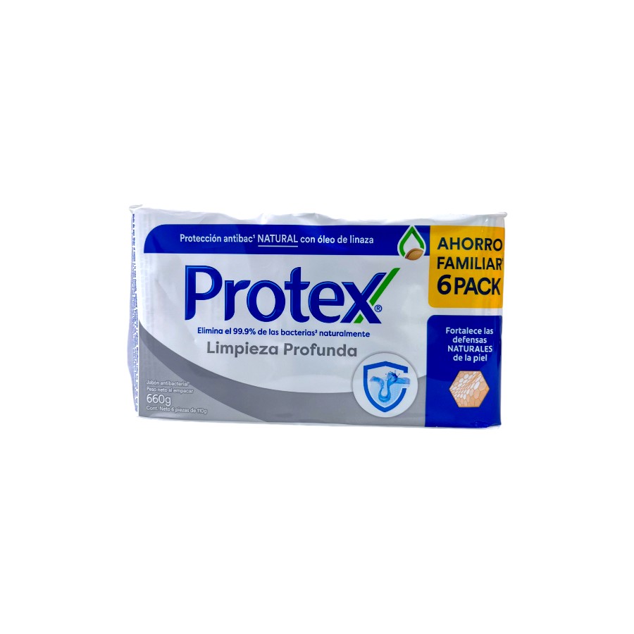 JABÓN ANTIBACTERIAL PROTEX LIMPIEZA PROFUNDA 6 PACK 660 G