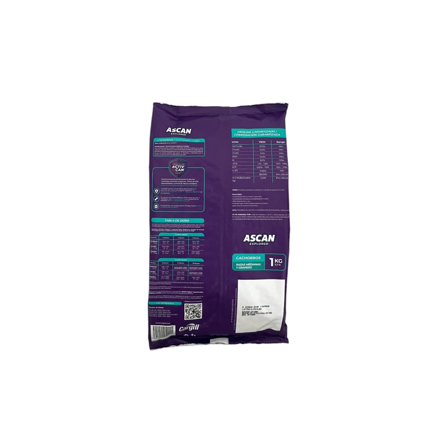 ALIMENTO PARA PERRO CACHORRO ASCAN 1000G