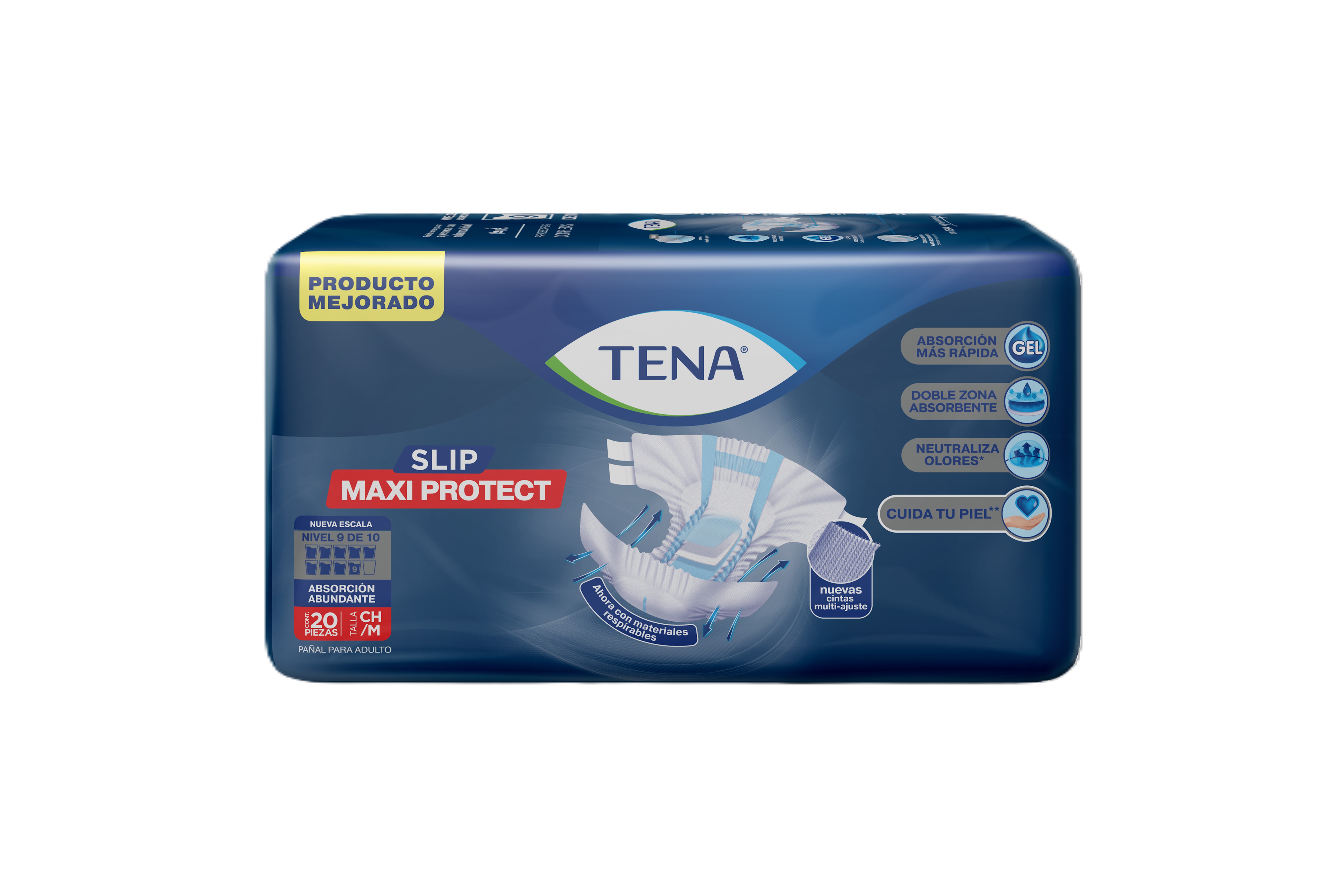 PAÑAL PARA ADULTO TENA SLIP MAXI PROTECT TALLA CH/M 20 UNIDADES