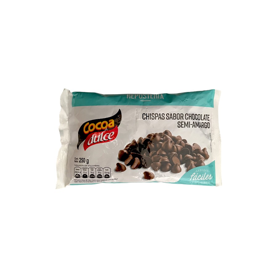 CHISPAS DE CHOCOLATE COCOA DULCE SEMIAMARGO 250G